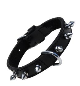 COLLAR PIEL NEGRA 1 FILA PINCHOS 
