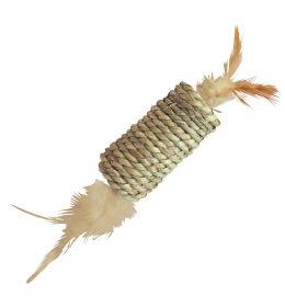 JUGUETE PARA GATO RODILLO SEAGRASS Y PLUMAS