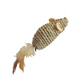 JUGUETE PARA GATO RATÓN SEAGRASS CON PLUMAS